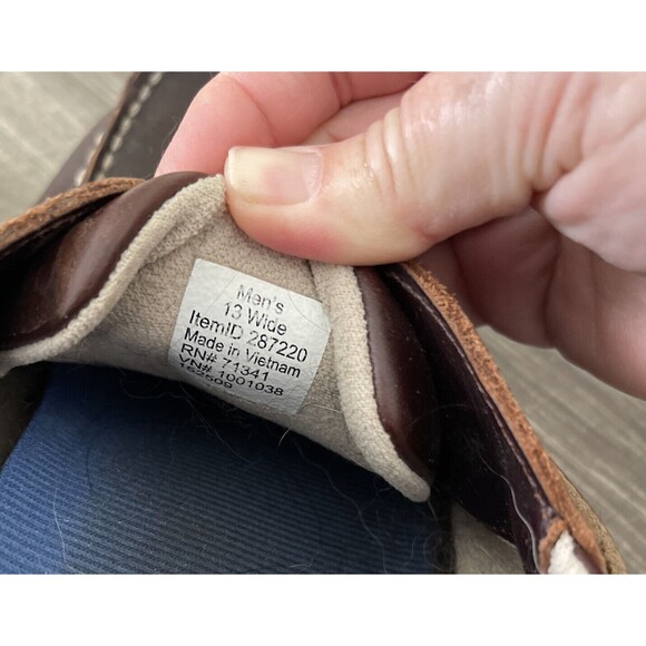 L.L. Bean Lakeside Boat Shoe Three Eye Men's 13 W Brown Leather 287220 - Picture 5 of 6